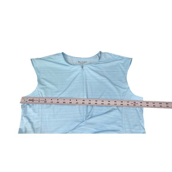 ATHLETA |  Pacifica Ruched Rash Guard 1/2 Zip Active Top Light Blue Sz XL - Picture 6 of 8